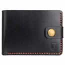 Minimal dual tone leather wallet with slim profile, handcrafted stitching, and premium leather texture.