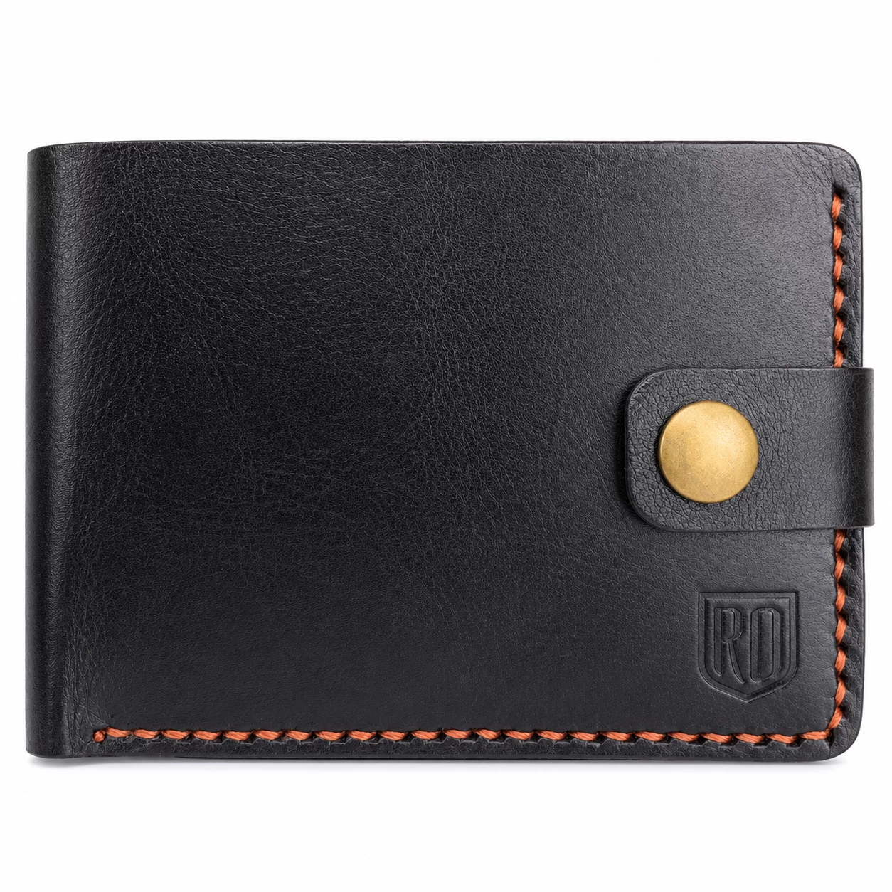 Minimal dual tone leather wallet with slim profile, handcrafted stitching, and premium leather texture.