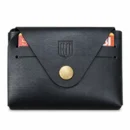 ROX & OAK Stitchless V1 black leather wallet with card slots and snap closure